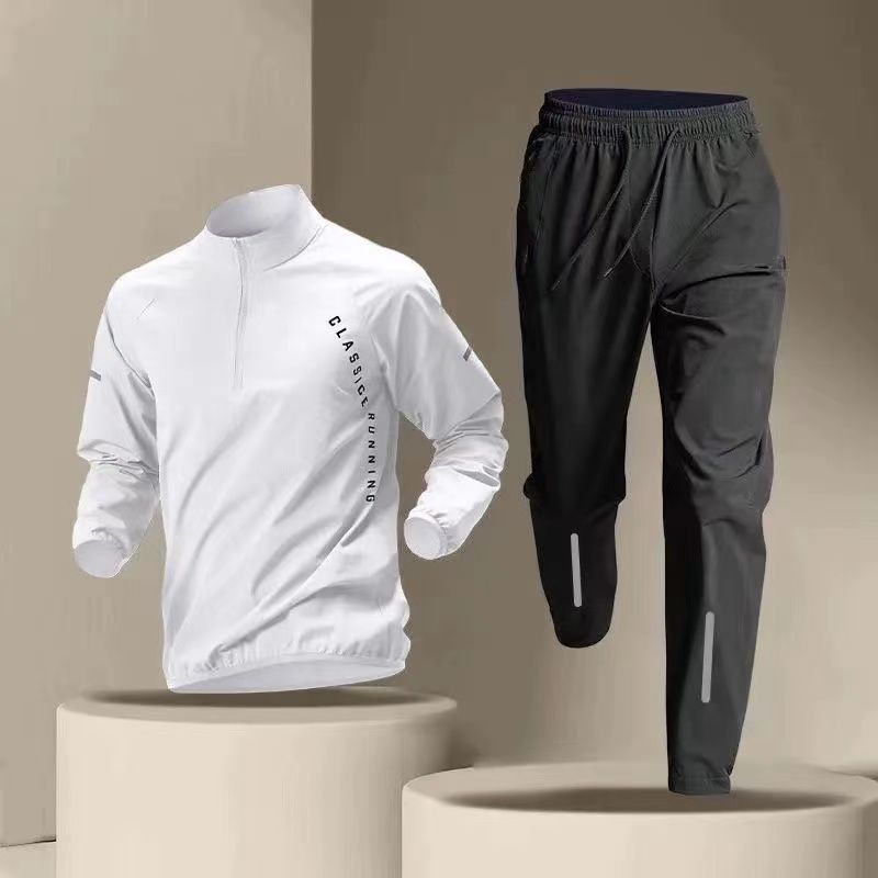 Running Gear Youth - เกาหลีชุดกีฬาลําลองผู้ชายและเยาวชนชุดกีฬาชุดวิ่งระบายอากาศแขนยาวกางเกงชุดบาสเกตบอลออกกําลังกาย