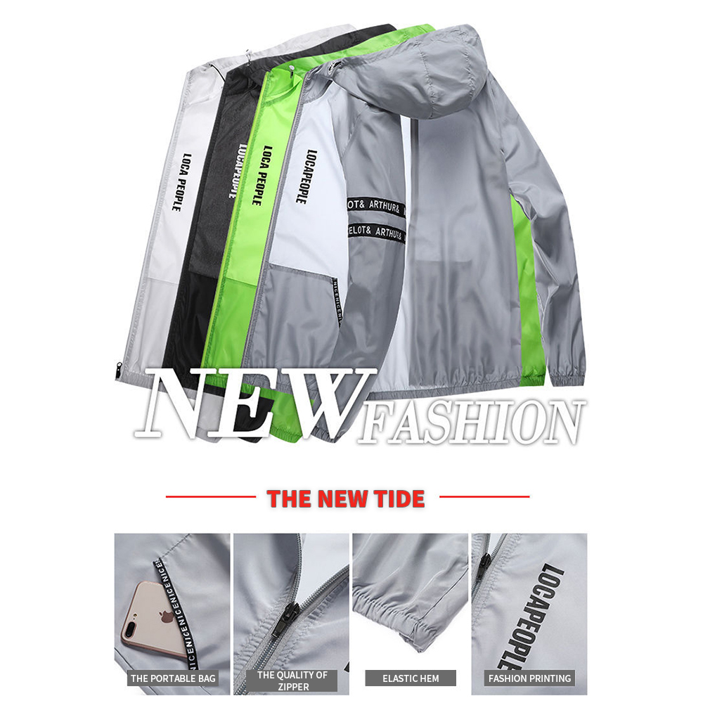 Running Gear Youth - ป้องกันแสงแดดชายฤดูร้อนเสื้อแจ็คเก็ตขี่จักรยานกีฬา Casual Youth Coat Anti-UV กีฬากลางแจ้งฟิตเนสวิ่งรถไฟแขนยาวตกปลา