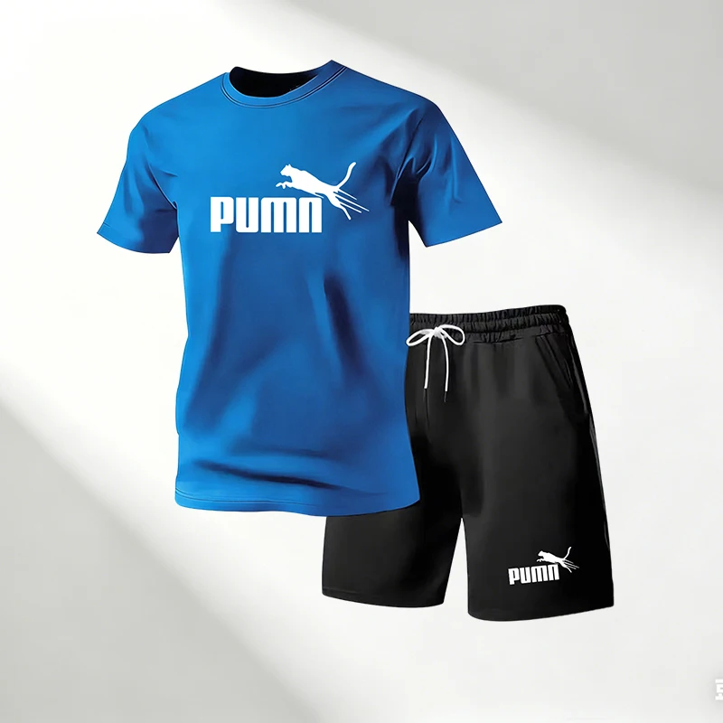 Running Gear For Men - เสื้อยืดเซ็ตผู้ชาย คอลเลคชั่นฮอตเซล 2026 คอกลม แขนสั้น+กางเกงขาสั้นกีฬา แห้งเร็ว