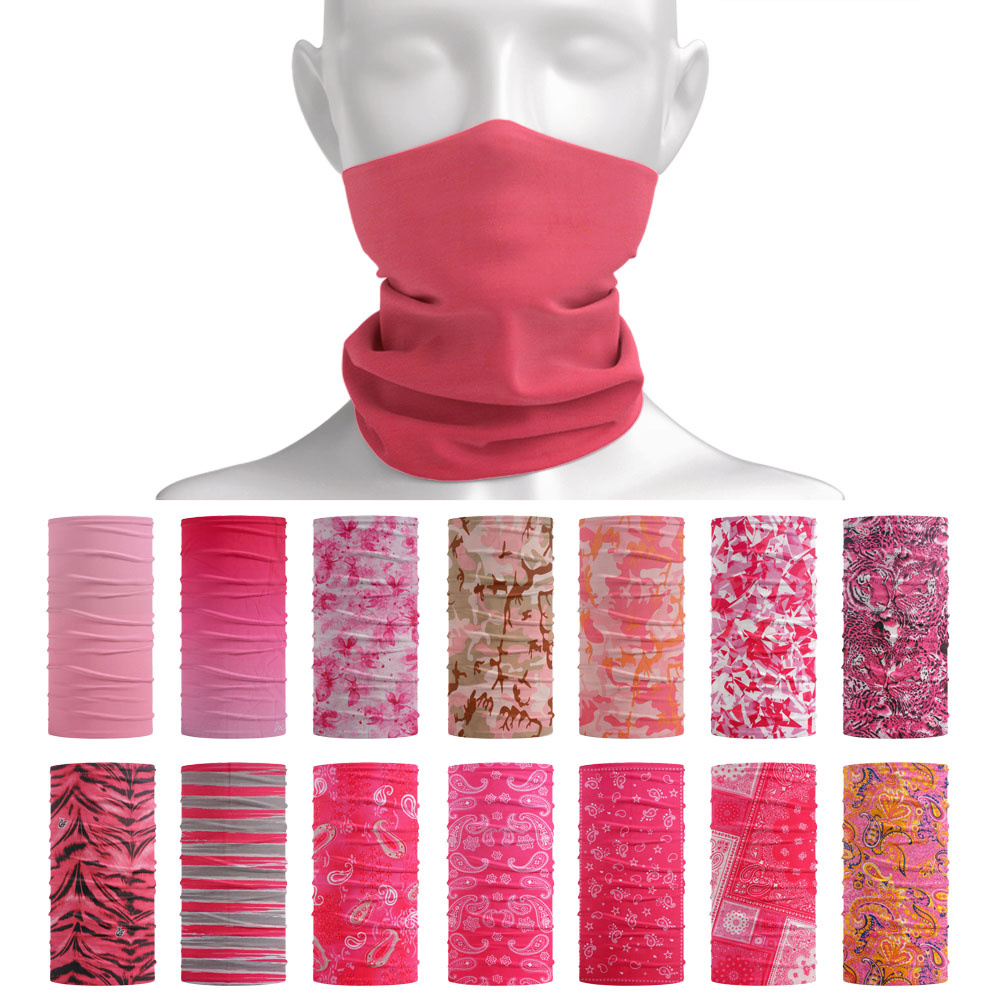 Running Gear Headband - สีชมพูไม่มีรอยต่อผ้าพันคอกลางแจ้งขี่จักรยานคอ Gaiter ผู้หญิงผมแถบคาดศีรษะ Camping Face Mask