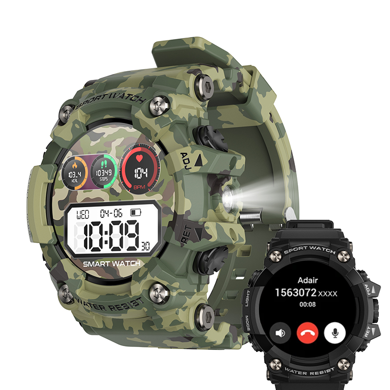 Gps Running Watch - สมาร์ทวอทช์สำหรับผู้ชายสำหรับกีฬากลางแจ้ง รองรับการโทรผ่านบลูทูธ มีเข็มทิศ กันน้ำ ตรวจสอบสุขภาพ แจ้งเตือนข้อความ