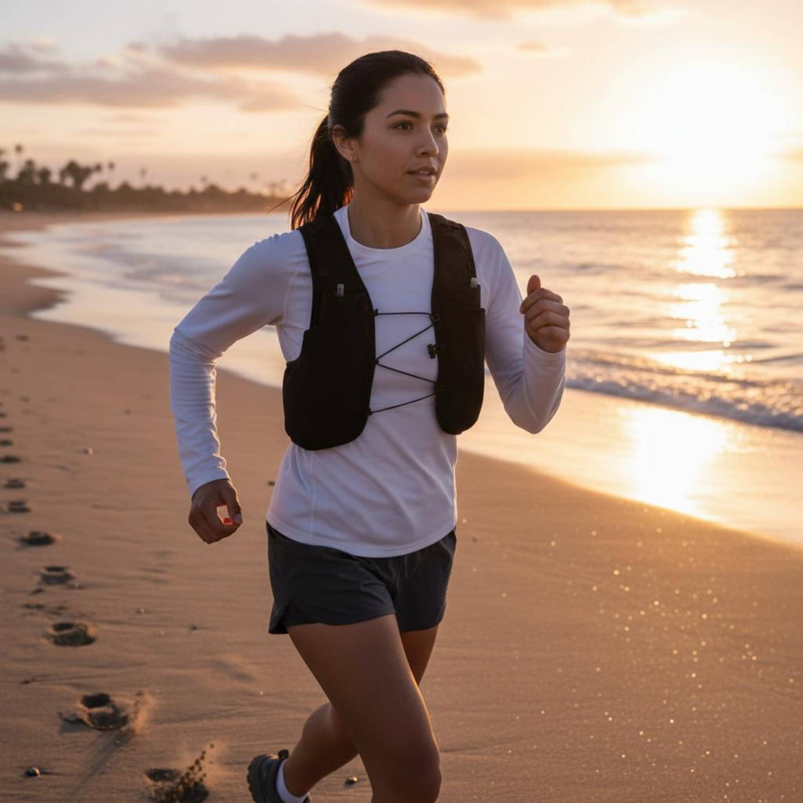 Running Gear Trail - เสื้อกั๊กวิ่งน้ำหนักเบา เสื้อกั๊กเดินป่าแบบพกพา อุปกรณ์กลางแจ้ง ระบายอากาศได้ดี ลดการรัดรึงขณะเคลื่อนไหว กระชับพอดีตัว