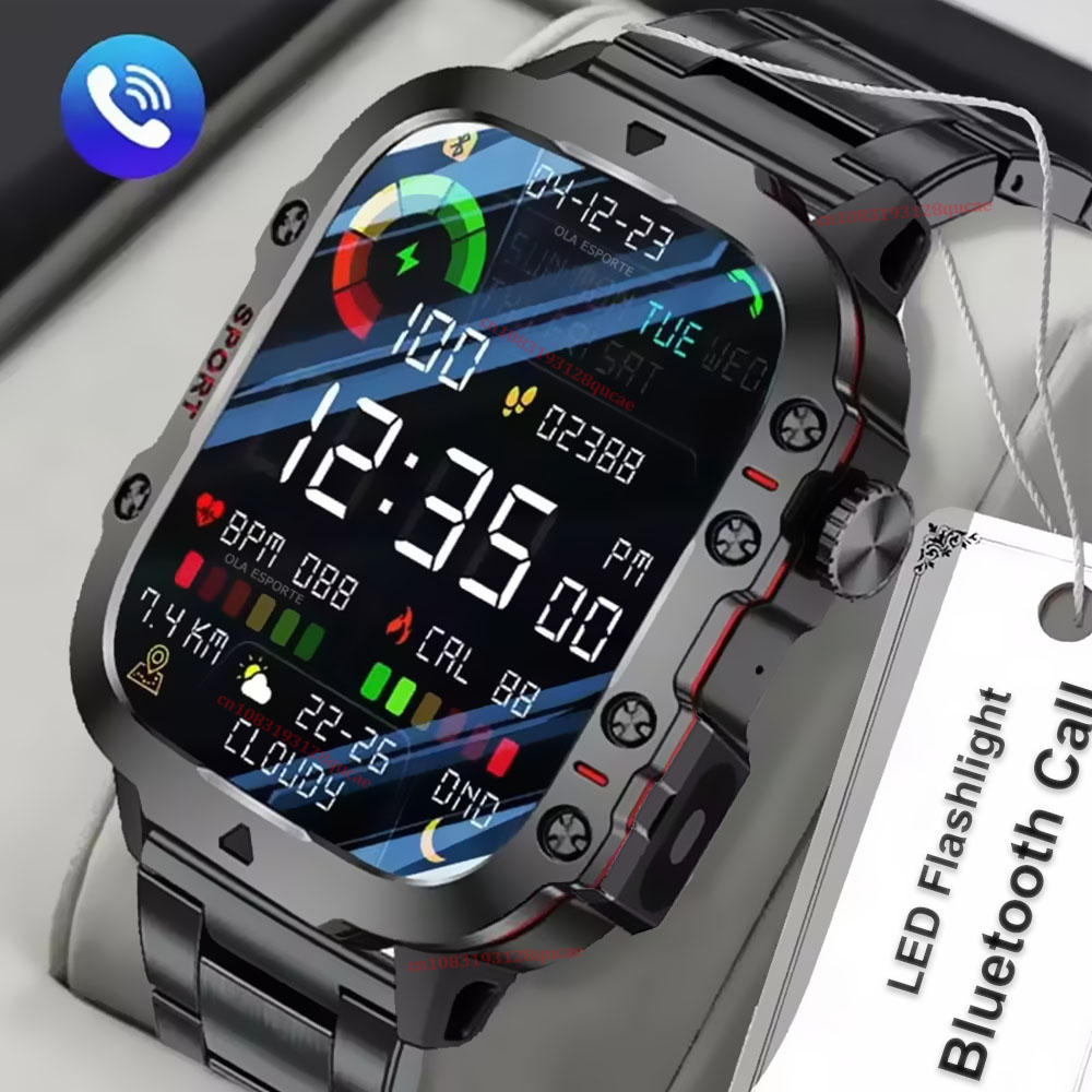 Gps Running Watch - สมาร์ทวอทช์ทหารรุ่นใหม่ปี 2026 สำหรับผู้ชาย IP67 3ATM สำหรับกีฬากลางแจ้ง