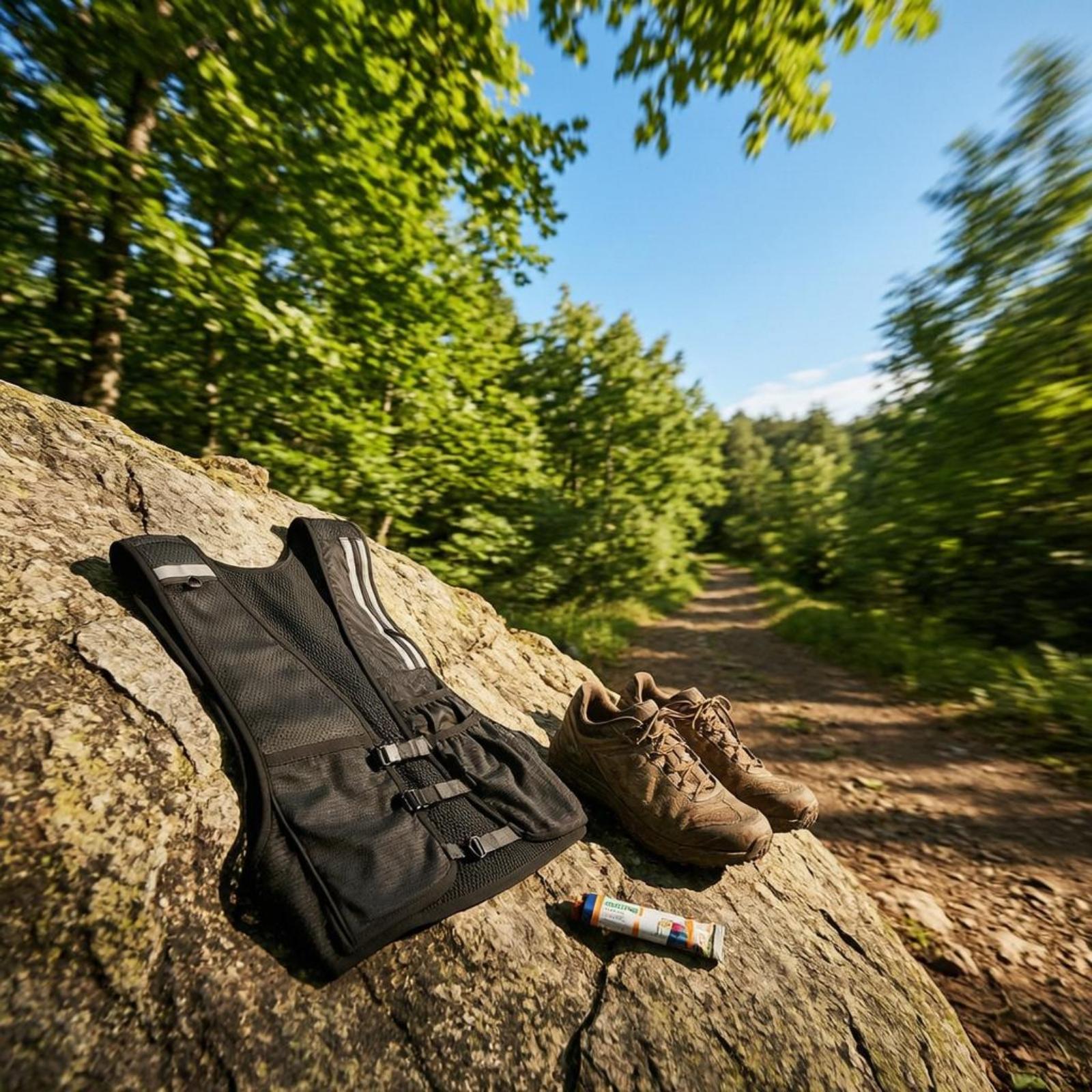Running Gear Trail - เสื้อกั๊กสำหรับวิ่งกลางแจ้ง อุปกรณ์สำหรับการเดินป่า สายสะพายปรับได้ พร้อมแถบสะท้อนแสงสำหรับใช้งานบนถนนและทางเดิน