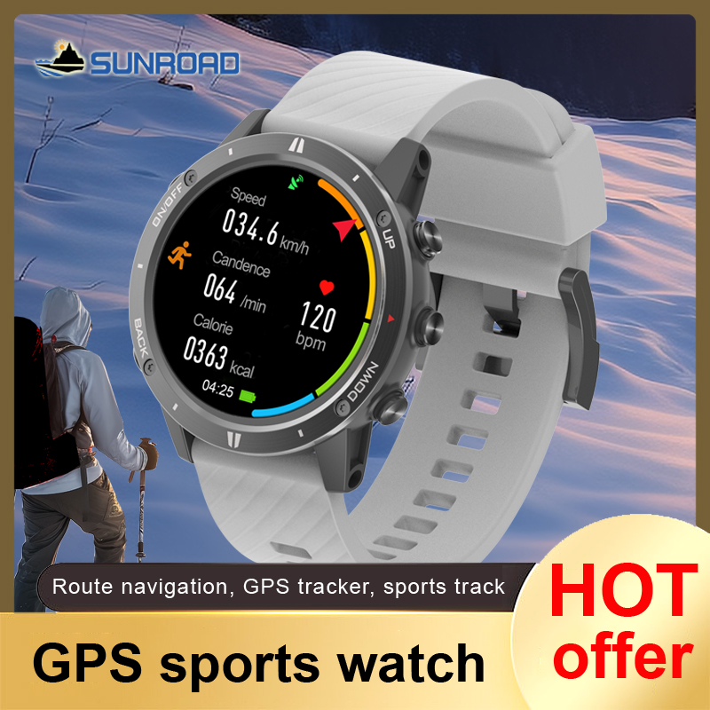 Gps Running Watch - SUNROAD นาฬิกาสปอร์ตสำหรับผู้ชาย, ใหม่2024นาฬิกาอัจฉริยะเล่นกีฬาฟิตเนสว่ายน้ำกันน้ำปีนเขาวิ่งนาฬิกาข้อมือดิจิตอล G5