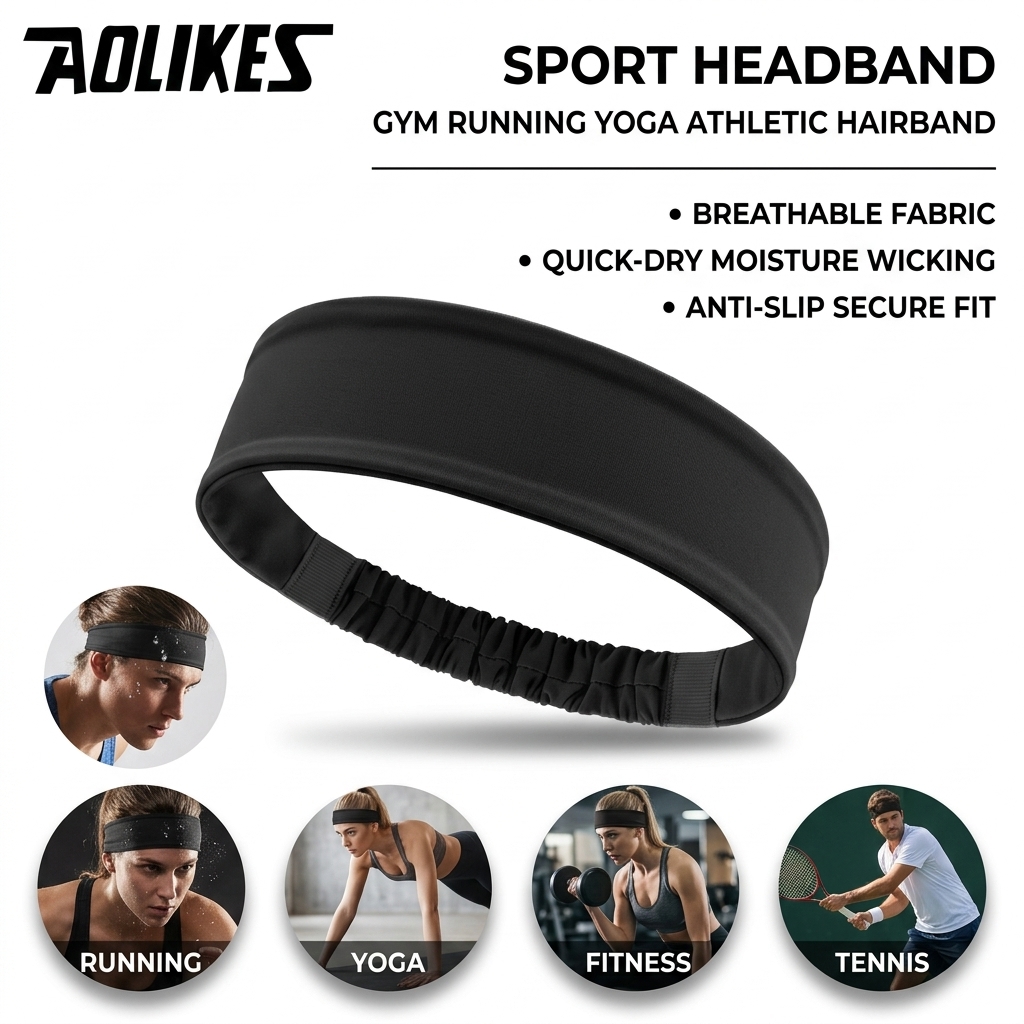 ที่คาดผมโพลีเอสเตอร์สำหรับออกก - Running Gear Headband บทวิจารณ์และราคา