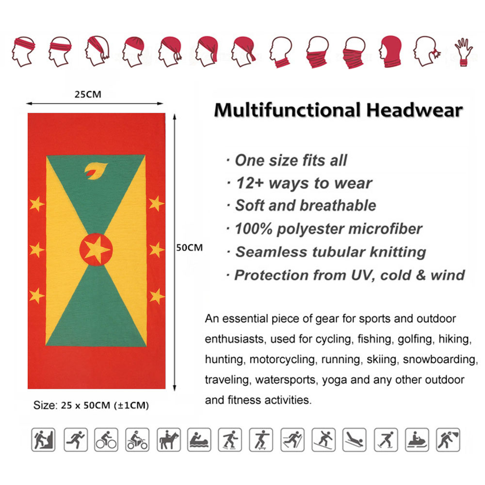 Grenada ผ้าปิดคออเนกประสงค์สำห - Running Gear Headband บทวิจารณ์และราคา